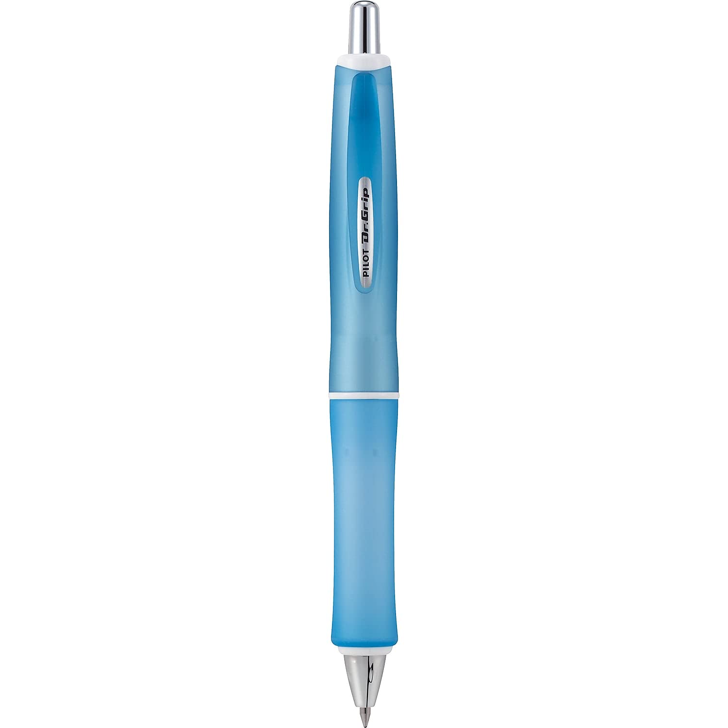 PILOT Dr. Grip Frosted Refillable & Retractable Ballpoint Pen, Medium Point, Blue Barrel, Black Ink, Single Pen (36253)