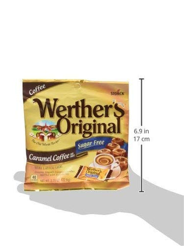Werther's Original Sugar-Free Caramel Coffee Hard Candy - Individually Wrapped Hard Candies for Halloween, Parties, or Snacks - 1.46 oz Bag (Pack of 1)