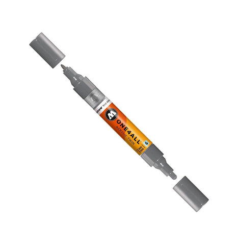 Molotow ONE4ALL Acrylic Twin Pump Marker, 1.5mm and 4mm Nibs, Grey Blue Dark, 1 Each (227.444)
