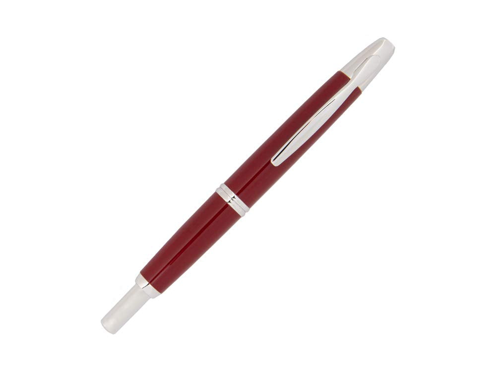 PILOT Vanishing Point Collection Refillable & Retractable Fountain Pen, Red Barrel with Rhodium Accents, Blue Ink, Broad Nib (60344)