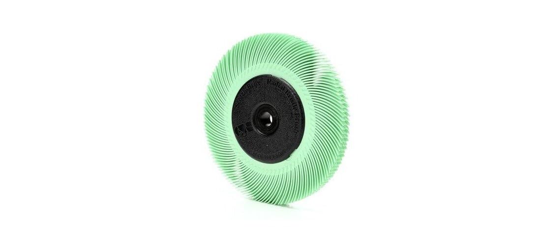 Scotch-Brite Radial Bristle Brush, Aluminum Oxide, 6000 RPM, 6 Diameter x 7/16 Width, 1 Micron (Pack of 1)