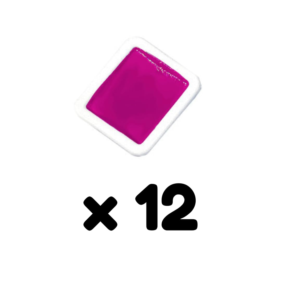 Prang Refill Pans for Half Pan Watercolor Paint Sets, 12 Pans per Box, Magenta (08018)