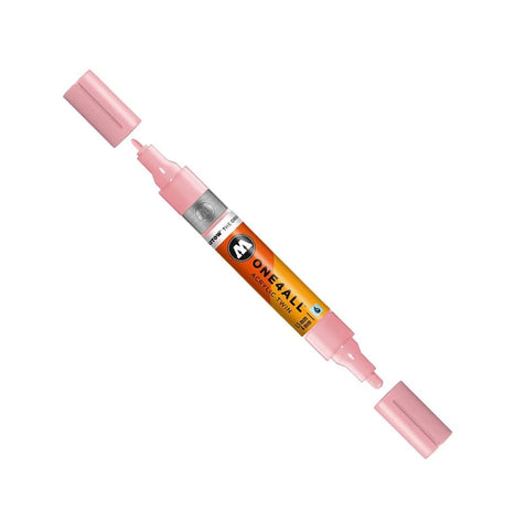 Molotow ONE4ALL Acrylic Twin Pump Marker, 1.5mm and 4mm Nibs, Skin Pastel, 1 Each (227.427)