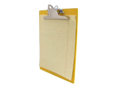 Saunders 21605 Recycled Plastic Clipboard w/Ruler Edge, 1" Clip Cap, 8 1/2 x 12 Sheets, Yellow