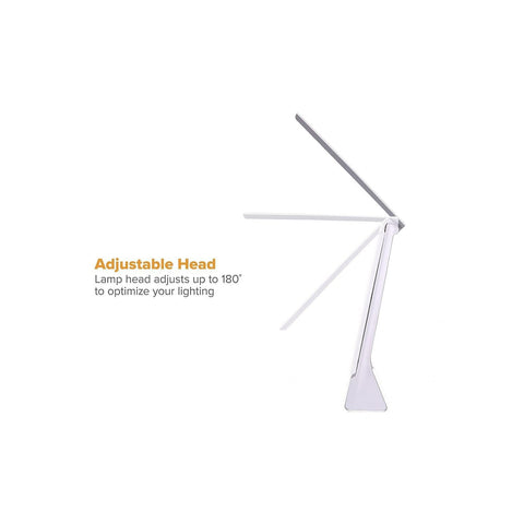 Bostitch Office KT-VLED1810-WHITE Powered Rechargeable Battery LED Desk Lamp, 3 Color Temperatures, Flip Open, White