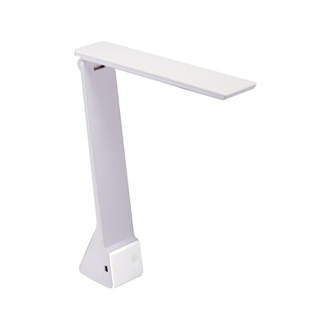 Bostitch Office KT-VLED1810-WHITE Powered Rechargeable Battery LED Desk Lamp, 3 Color Temperatures, Flip Open, White