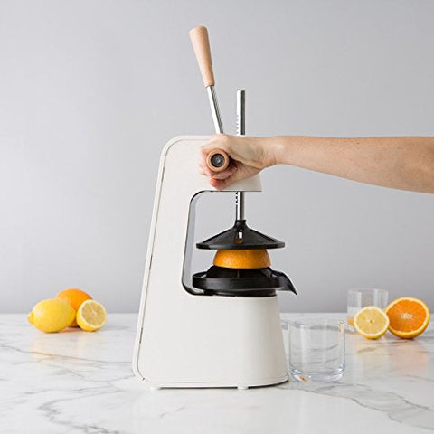 Chef'n FreshForce Tabletop Citrus Press (White/Stainless Steel/Wood)