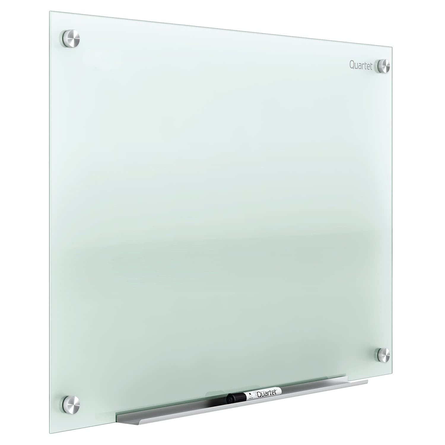 Quartet Whiteboard, Glass Dry Erase Board, Non-Magnetic, 8' x 4', Infinity Frameless Mounting, Includes Dry Erase Marker, Frosted White (G9648F)