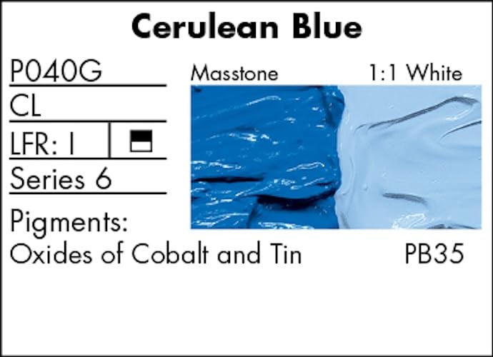 Grumbacher Pre-Tested Oil Paint, 37ml/1.25 Ounce, Cerulean Blue (Genuine) (P040G)
