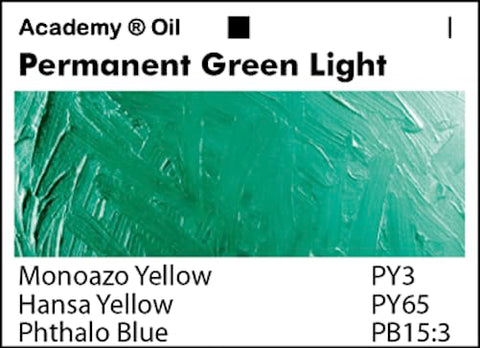 Grumbacher Academy Oil Paint, 37 ml/1.25 oz, Permanent Green Light