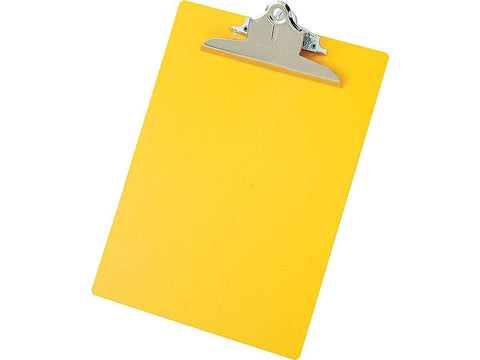 Saunders 21605 Recycled Plastic Clipboard w/Ruler Edge, 1" Clip Cap, 8 1/2 x 12 Sheets, Yellow