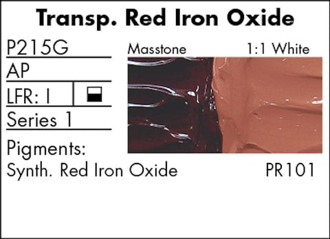Grumbacher Pre-Tested Oil Paint, 37ml/1.25 Ounce, Transparent Red Iron Oxide (P215G)