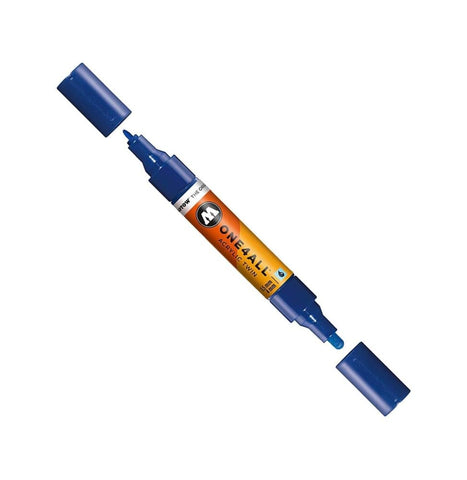 Molotow ONE4ALL Acrylic Twin Pump Marker, 1.5mm and 4mm Nibs, True Blue, 1 Each (227.406)