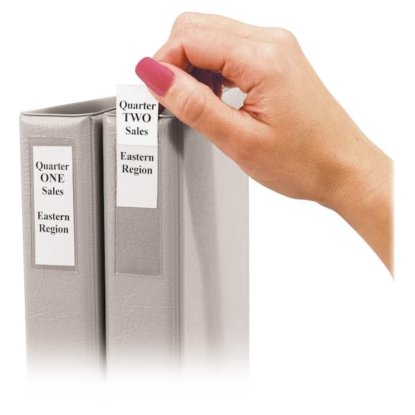 C-Line Self-Adhesive Binder Label Holders for 1-1/2" Ring Binders, 1" x 2-13/16", 12 per Pack (70013)