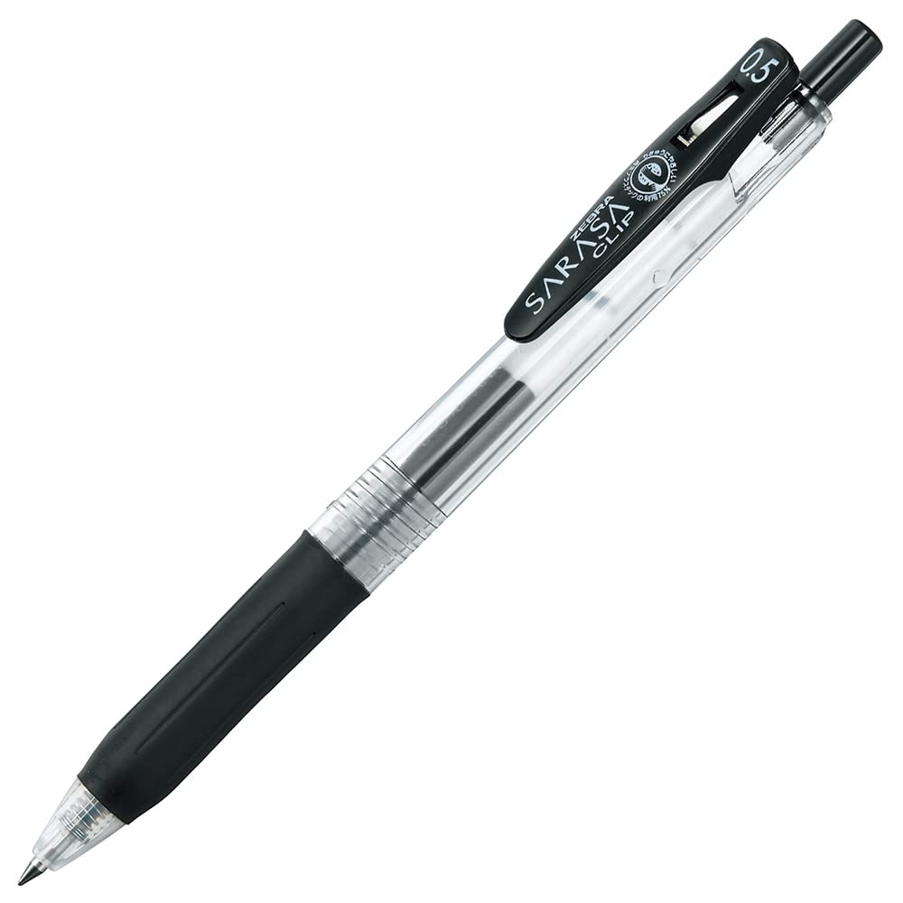 Zebra Pen Sarasa Clip Recycled Retractable Gel Pen, 0.5mm Fine Point, Black Ink, Water-Based, Ideal for Office and School, Journal, Note Taking and Planner Use, 75% Recycled, 12-Pack (47310)