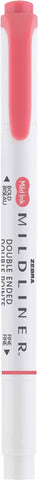 Zebra Pen Mildliner Dual-Tip Highlighters, Broad and Fine Tips, Ideal for Bible Highlighting, No Bleed, School Supplies, Teacher Supplies, and Office Supplies, Mild Red Ink, 12-Pack (78130upc)