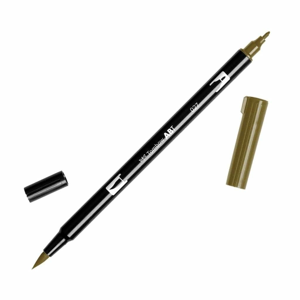 Tombow Dual Brush Pen Art Marker, 027 - Dark Ochre, 1-Pack
