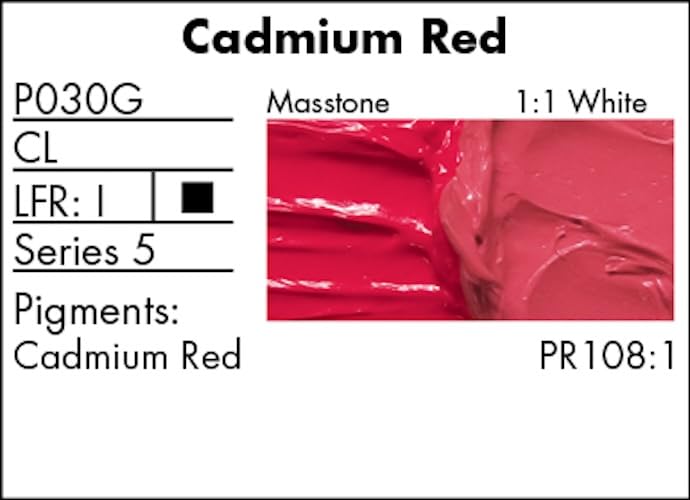 Grumbacher Pre-Tested Oil Paint, 37ml/1.25 Ounce, Cadmium Red (P030G)