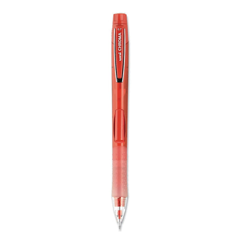 uni-ball CHROMA Mechanical Pencil, 0.7mm, HB #2, Red Barrel, 12 Count