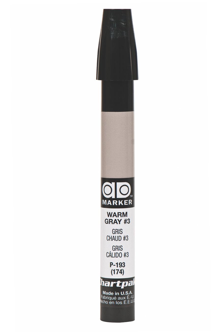 The Original Chartpak AD Marker, Tri-Nib, Warm Gray 3, 1 Each (P193)