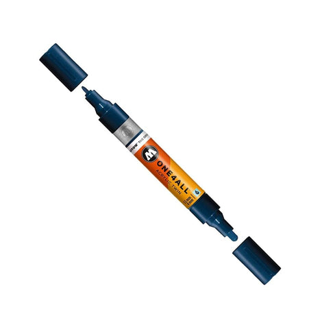 Molotow ONE4ALL Acrylic Twin Pump Marker, 1.5mm and 4mm Nibs, Petrol, 1 Each (227.419)