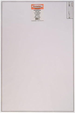 Clearprint 18" x 24" 1000H Design Vellum Sheets with Engineer Title Block, 16 lb., 100% Cotton, 10 Sheets Per Pack, 1 Each