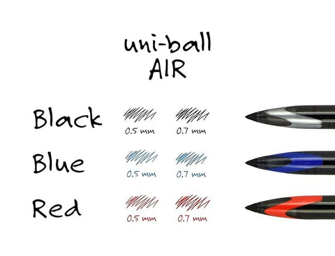 uni-ball AIR Rollerball Pens, Fine Point (0.7mm), Black, 3 Count