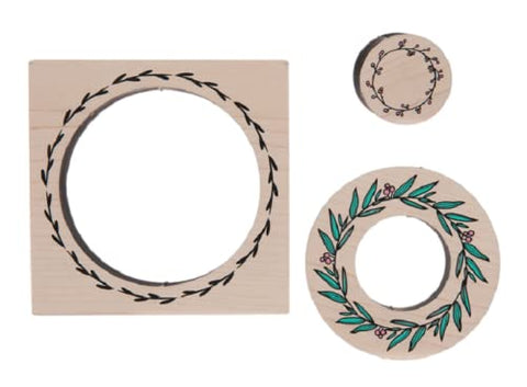 Momenta Nesting Wreaths Red Rubber Wood Mount Stamp