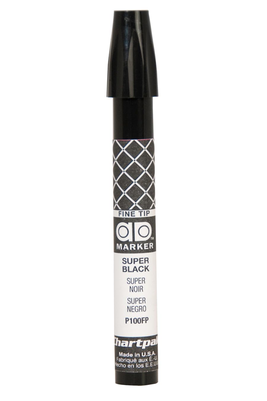 The Original Chartpak AD Marker, Fine Point, Super Black, 1 Each (P100FP)
