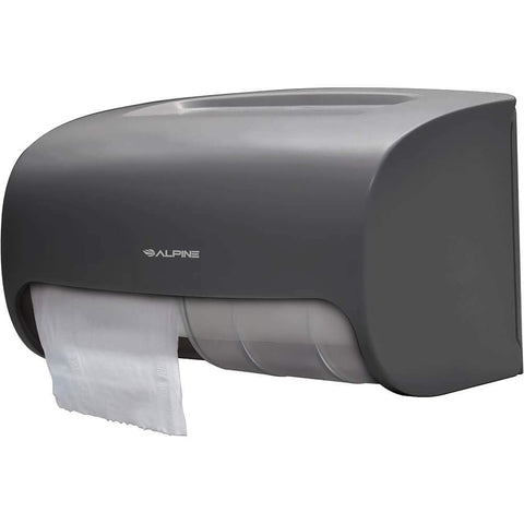 Alpine Commercial Toilet Paper Dispenser - Double Toilet Paper Holder Wall Mount for Less Frequent Paper Roll Refill