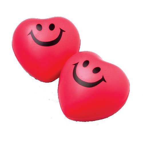Red Heart Smile Face Foam Relax Balls (1 Dozen)