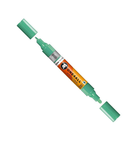 Molotow ONE4ALL Acrylic Twin Pump Marker, 1.5mm and 4mm Nibs, Calypso Middle, 1 Each (227.440)