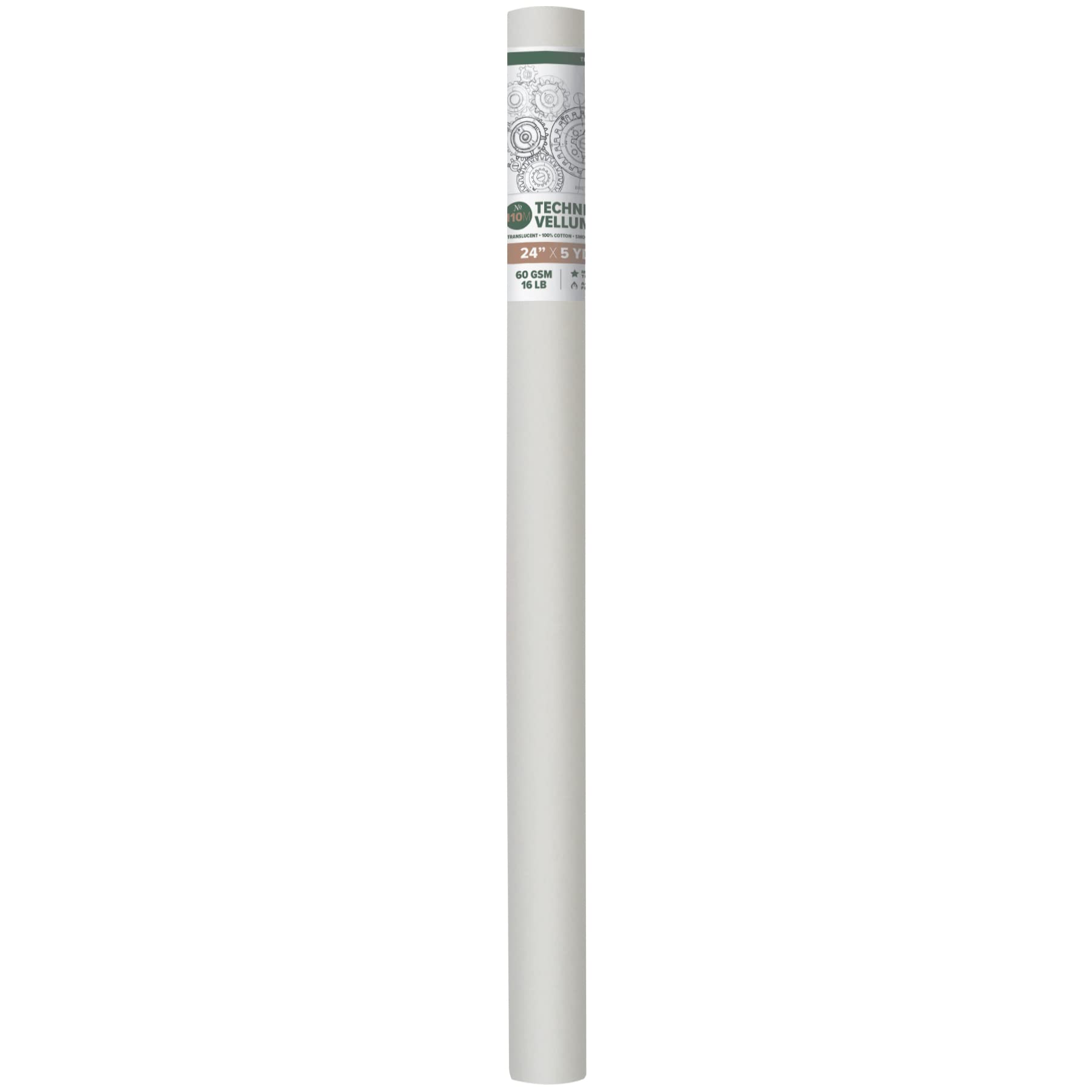 Borden & Riley 24" x 5 Yards #110M Technical Vellum Roll, 16 lb. 100% Rag, 1 Roll Each