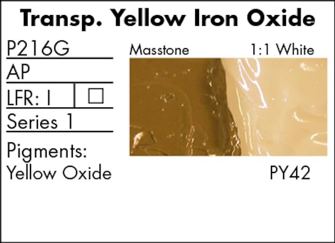Grumbacher Pre-Tested Oil Paint, 37ml/1.25 Ounce, Transparent Yellow Iron Oxide (P216G)