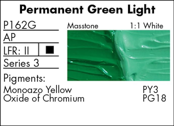 Grumbacher Pre-Tested Oil Paint, 37ml/1.25 Ounce, Permanent Green Light (P162G)