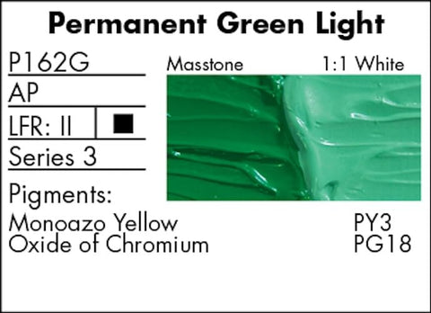 Grumbacher Pre-Tested Oil Paint, 37ml/1.25 Ounce, Permanent Green Light (P162G)