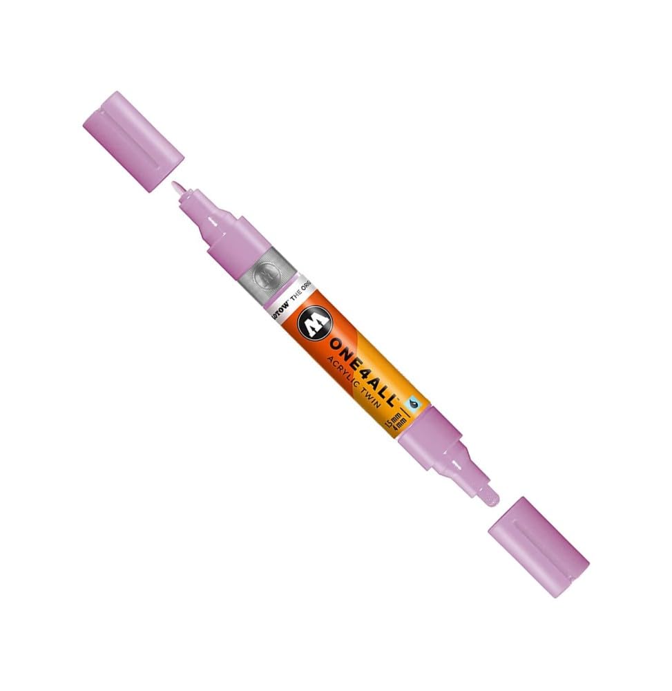 Molotow ONE4ALL Acrylic Twin Pump Marker, 1.5mm and 4mm Nibs, Lilac Pastel, 1 Each (227.416)