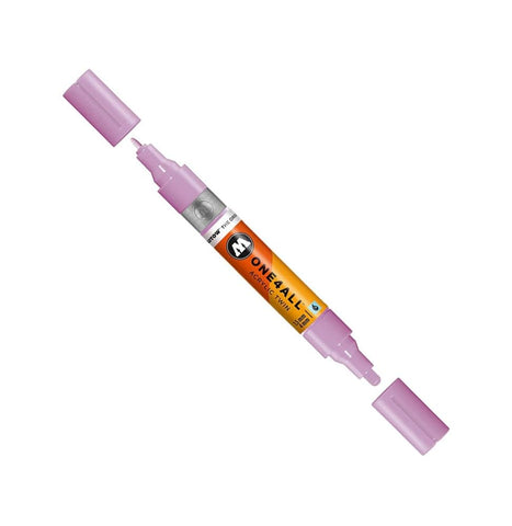 Molotow ONE4ALL Acrylic Twin Pump Marker, 1.5mm and 4mm Nibs, Lilac Pastel, 1 Each (227.416)