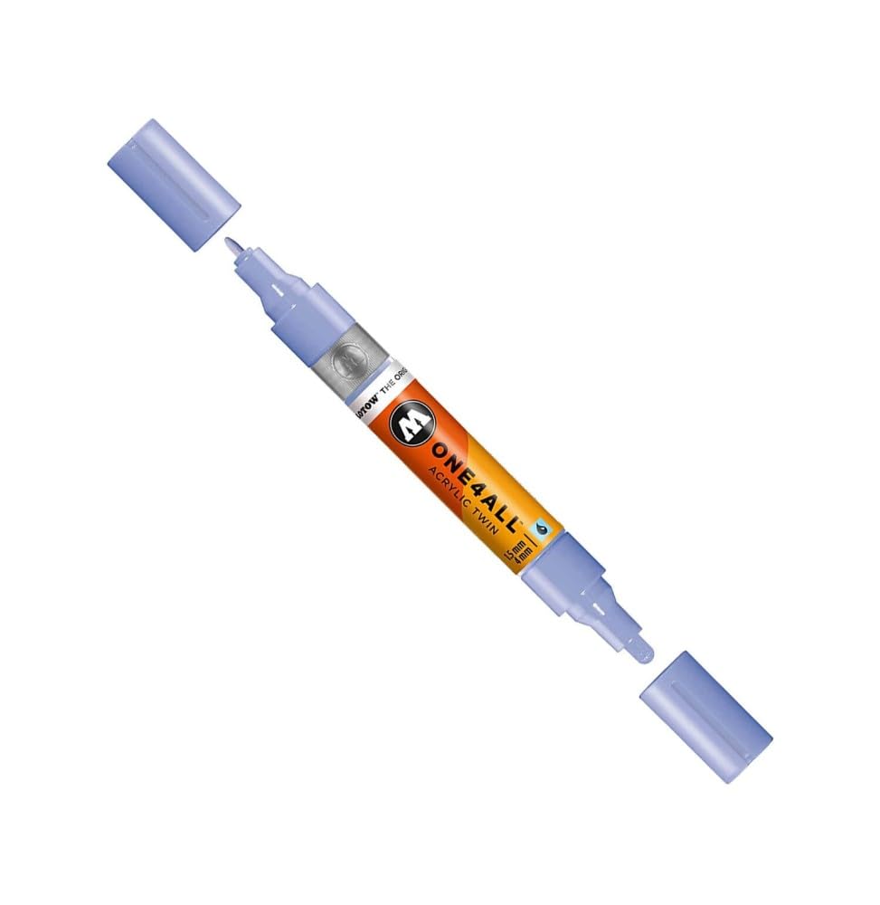 MOLOTOW ONE4ALL Acrylic Twin Pump Marker, 1.5mm and 4mm Nibs, Blue Violet Pastel, 1 Each (227.428)