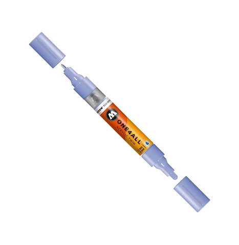 MOLOTOW ONE4ALL Acrylic Twin Pump Marker, 1.5mm and 4mm Nibs, Blue Violet Pastel, 1 Each (227.428)