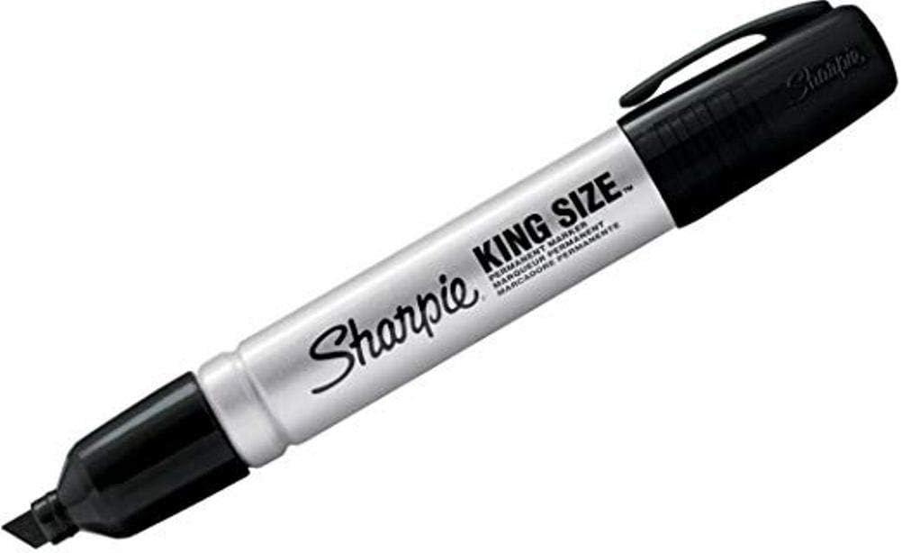 Sharpie Permanent Marker Chisel Tip Black Durable Aluminum Barrel Carded