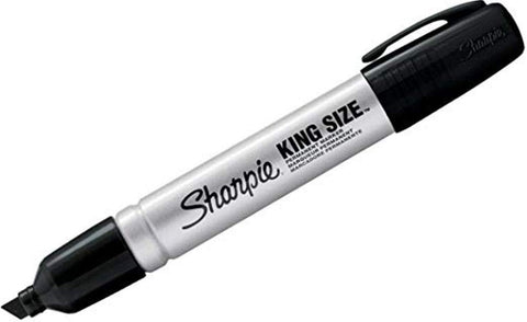 Sharpie Permanent Marker Chisel Tip Black Durable Aluminum Barrel Carded
