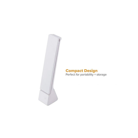 Bostitch Office KT-VLED1810-WHITE Powered Rechargeable Battery LED Desk Lamp, 3 Color Temperatures, Flip Open, White