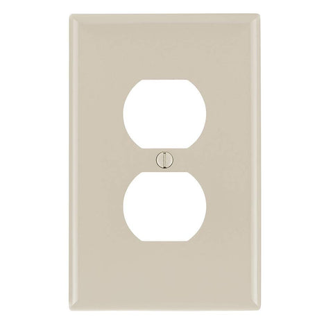 Leviton 1-Gang, 1-Duplex, Midway Nylon Wallplate, Midway Size, 1 Pack, PJ8-T, Light Almond