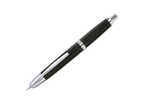 PILOT Vanishing Point Collection Refillable & Retractable Fountain Pen, Black Carbonesque Barrel with Rhodium Accents, Blue Ink, Fine Nib (60146)