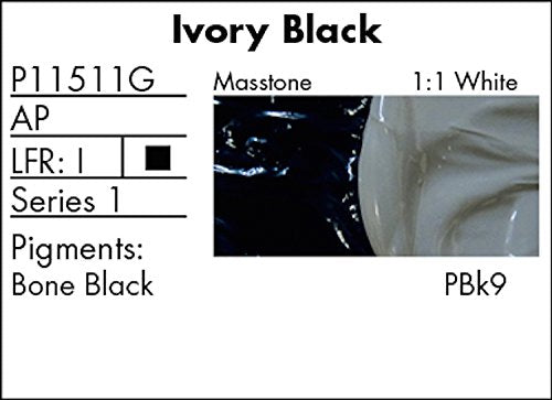 Grumbacher Pre-Tested Oil Paint, 150ml/5.07 Ounce, Ivory Black (P11511G)