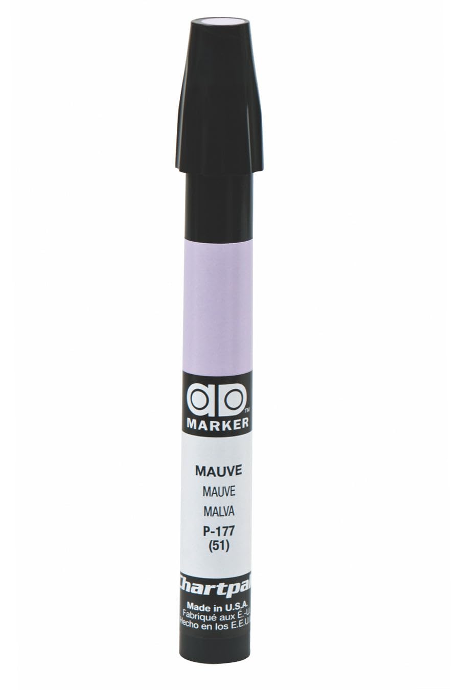 The Original Chartpak AD Marker, Tri-Nib, Mauve, 1 Each (P177)