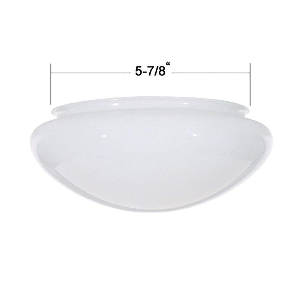 7.5-Inch White Mushroom Glass Shade - 5-7/8-Inch Fitter Opening