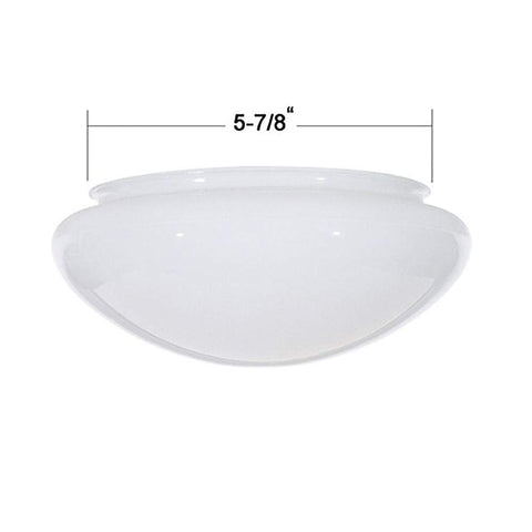 7.5-Inch White Mushroom Glass Shade - 5-7/8-Inch Fitter Opening