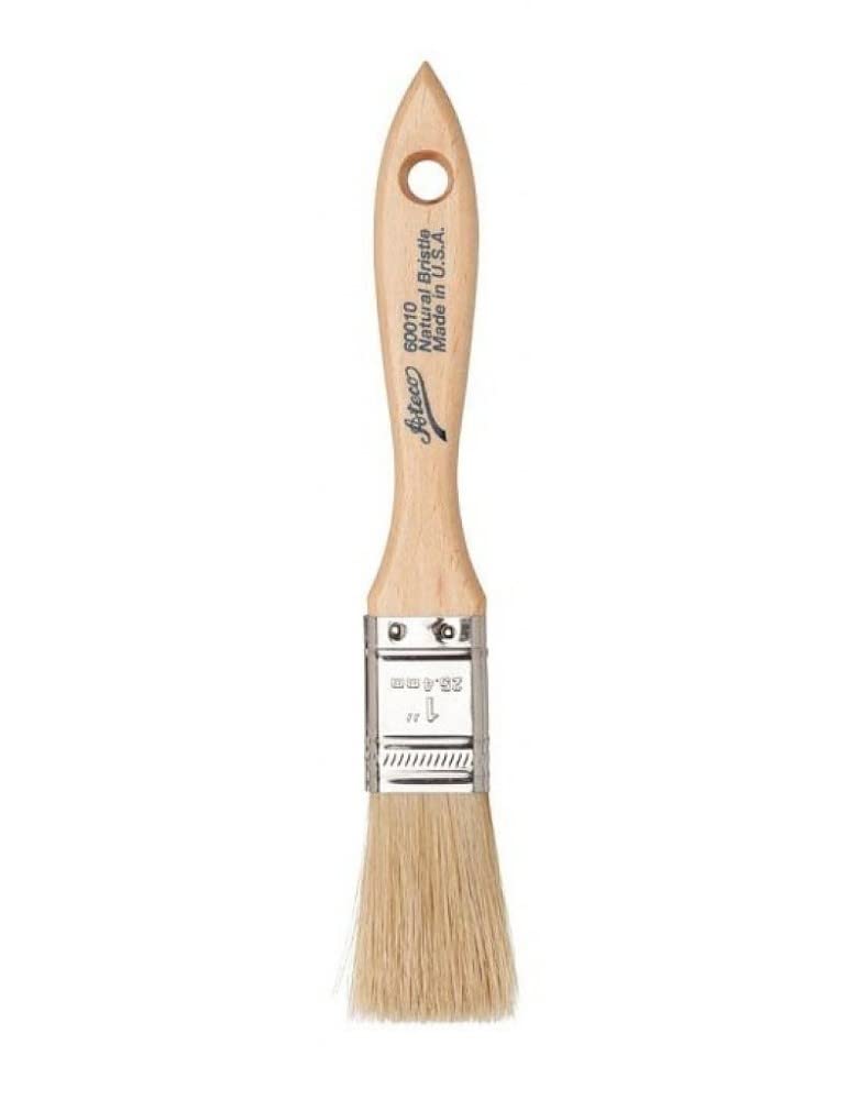 Ateco Pastry Brush, 1-Inch Wide Head with Natural White Boar Bristles, Stainless Steel Ferrule & Wood Handle